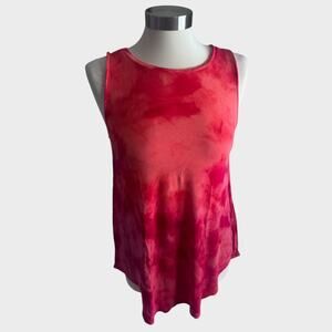 Old Navy Luxe XS Orange Red Tie Dye Sleeveless Tank Top